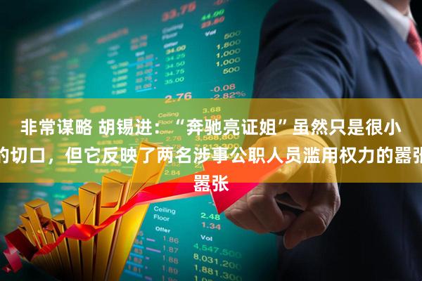 非常谋略 胡锡进：“奔驰亮证姐”虽然只是很小的切口，但它反映了两名涉事公职人员滥用权力的嚣张