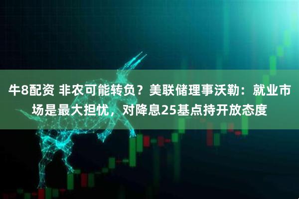 牛8配资 非农可能转负?美联储理事沃勒:就业市场是最大担忧,对降息25基点持开放态度